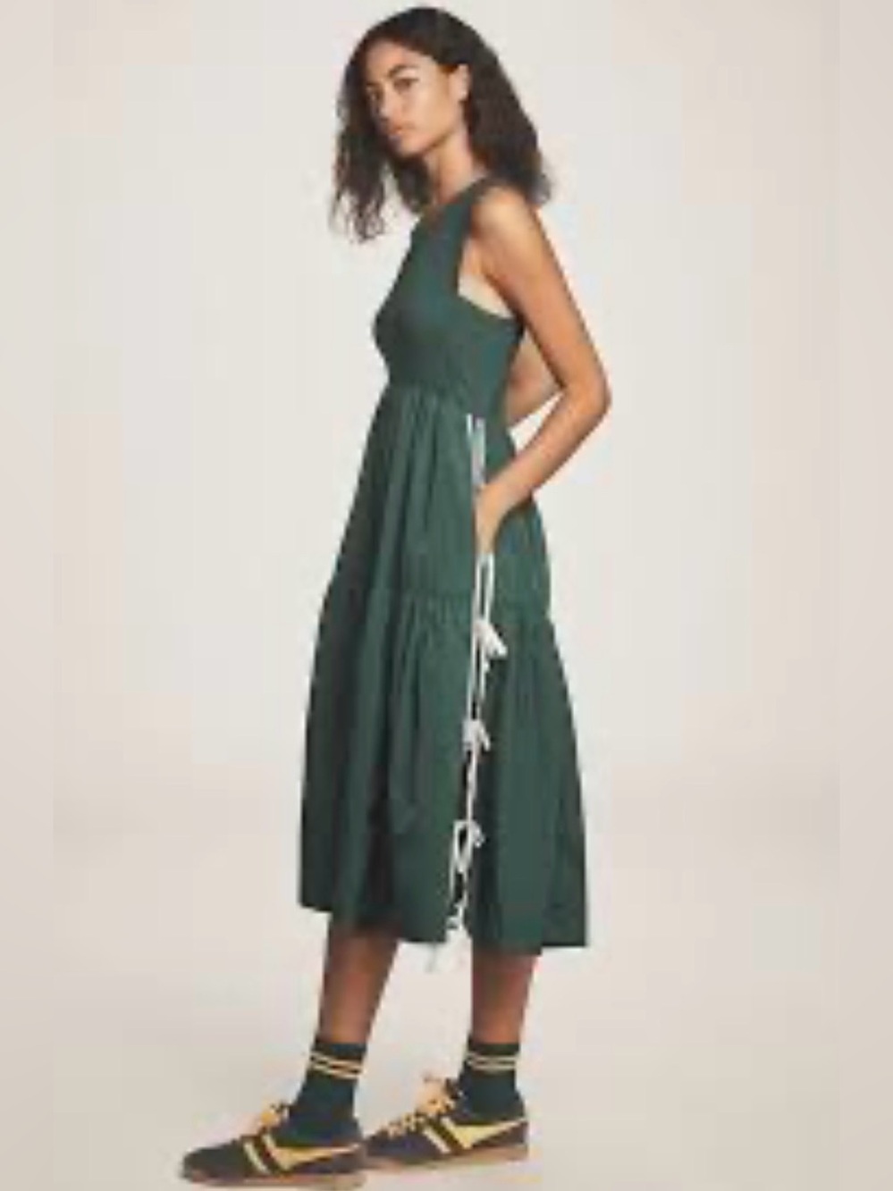 Anthropologie Daily Practice Bowline Sleeveless Midi Dress Green Size S NWT